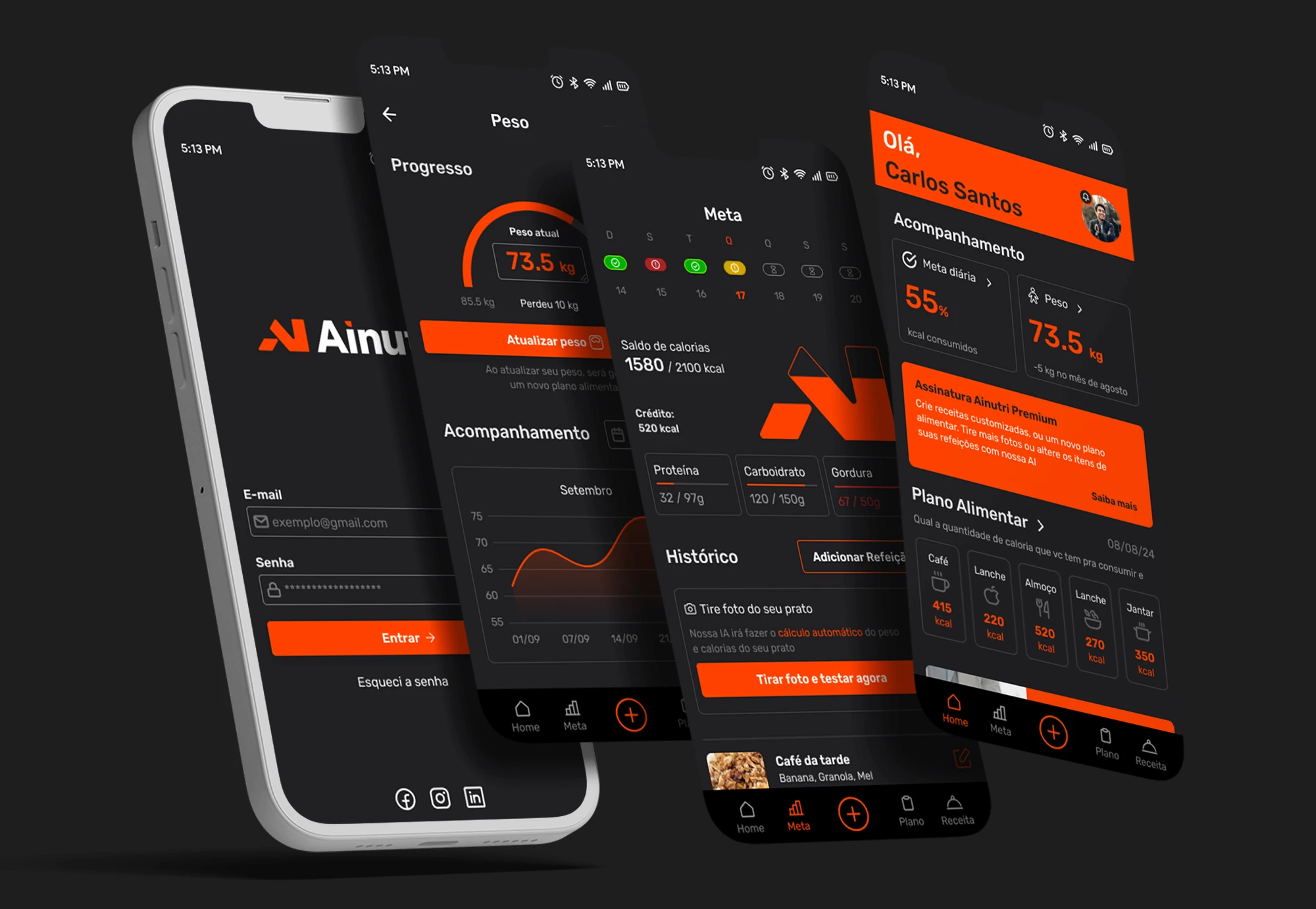 Ainutri: rebranding e organização visual da interface